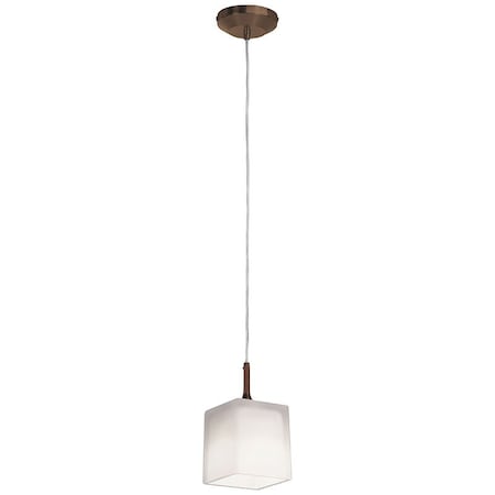 Delta, Pendant, Bronze Finish, Frosted Glass